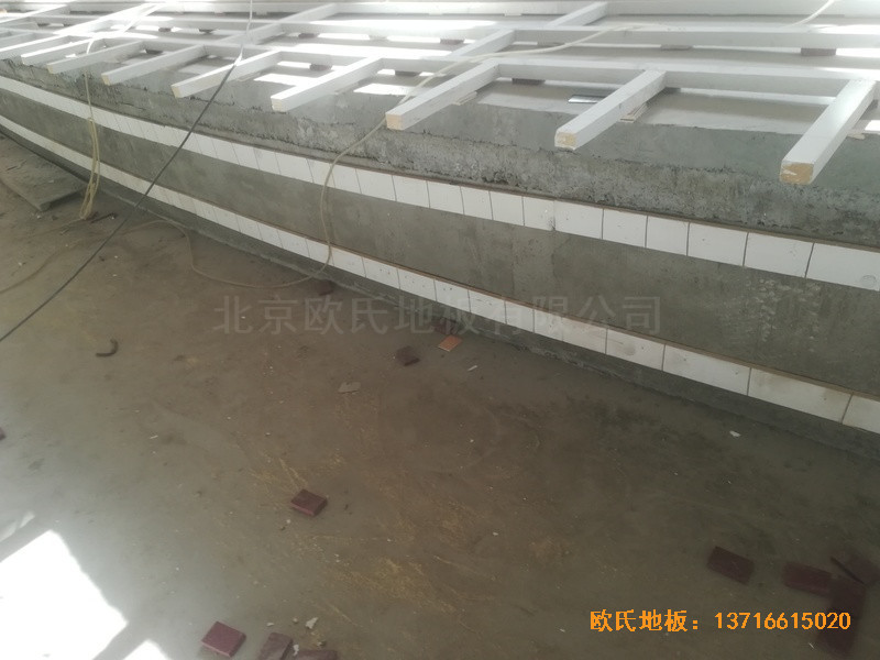 宁夏银川试验中学舞台体育木地板安装案例1