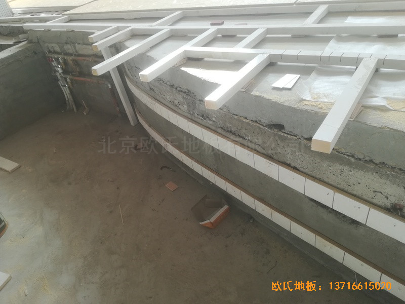 宁夏银川试验中学舞台体育木地板安装案例2