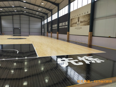 山东北环路平安行驾校篮球馆体育地板施工案例